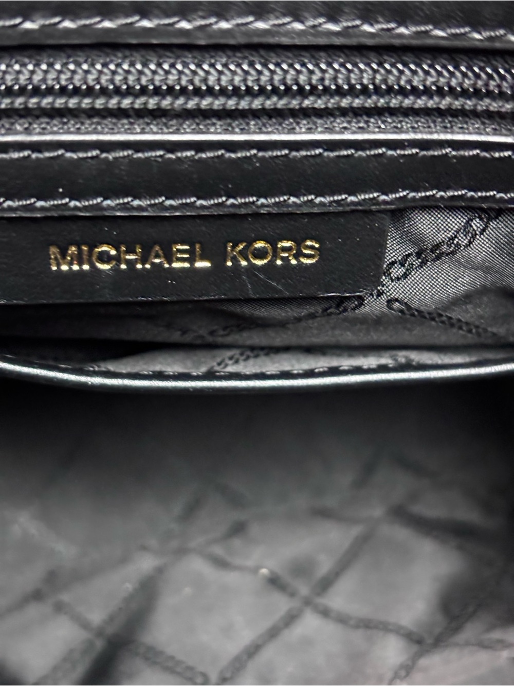Michael Kors Black Pebbled Leather Hobo Shoulder Bag with Gold Hardware - Picture 14 of 16